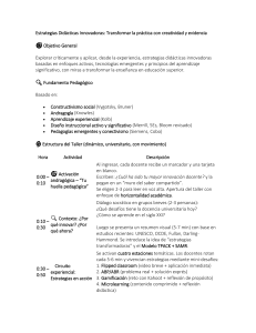 Plan de Taller de Estrategias de Ense&ntilde;anza Innovadoras