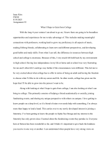 College Aspirations: Hopes and Contributions Essay