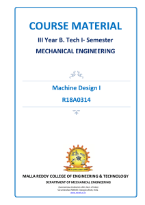 Machine Design I Course Material - Mechanical Engineering
