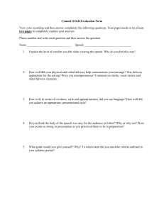 Comm110 Speech Self-Evaluation Form