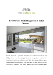 How Durable Are Folding Doors in Dubai Weather