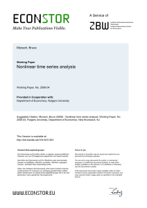 Nonlinear Time Series Analysis: Working Paper by Mizrach