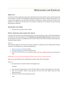 Wireshark Lab Exercise: Network Traffic Analysis