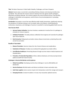 Vaccines in Public Health: Benefits, Challenges, Future