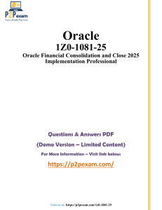 Oracle 1Z0-1081-25 Exam Questions & Answers (Demo)