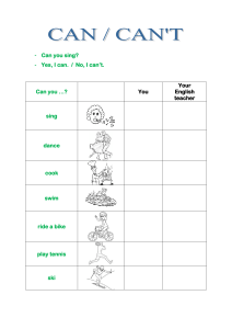 Can/Can't Abilities Worksheet for ESL Learners