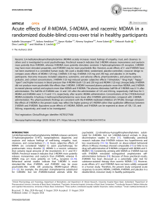 Acute Effects of R-MDMA, S-MDMA, Racemic MDMA in Human Trial