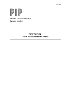 PIP PCCFL001 Flow Measurement Criteria - Process Control Standards