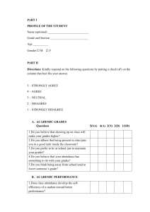 Student Survey: Class Attendance, Academic Performance & Success