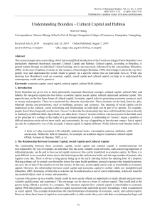 Understanding Bourdieu: Cultural Capital & Habitus - Research Paper