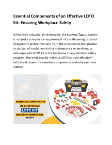 Essential LOTO Kit Components for Workplace Safety | Lockout Tagout Guide