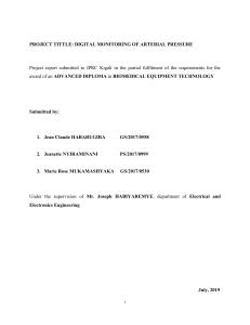 Digital Arterial Pressure Monitoring Project Report | Biomedical Technology