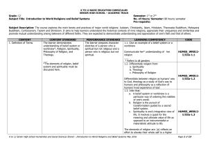 World Religions Curriculum Guide for Senior High School