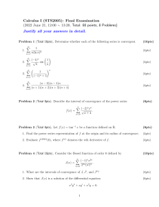 Calculus I Final Exam (STS2005) - Series, Vectors, Differential Equations