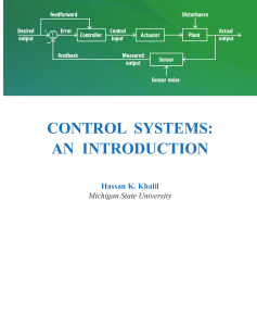 Control Systems: An Introduction | University Textbook by Hassan K. Khalil