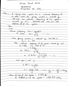 Spring-Mass System & Beam Vibration Analysis: Engineering Assignment