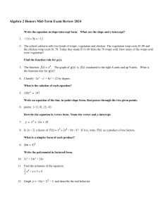 Algebra 2 Honors Mid-Term Exam Review 2024 | Math Study Guide