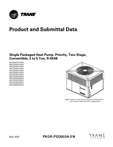 Trane Single Packaged Heat Pump R-454B: Product & Submittal Data