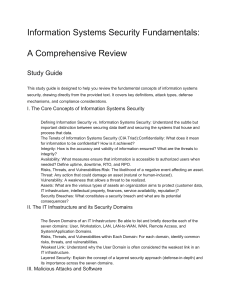 Information Systems Security Fundamentals: Comprehensive Study Guide