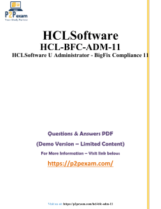 HCL BigFix Compliance 11: Questions & Answers