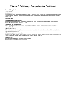 Vitamin D Deficiency Fact Sheet: Causes, Symptoms, Prevention