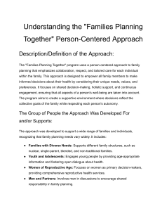 Families Planning Together: Person-Centered Approach