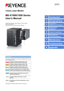 MD-X1000/1500 Series 3-Axis Laser Marker User's Manual | KEYENCE