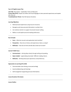 Year 1/2 English Lesson Plan: Non-Fiction, Explanation Texts & Recounts