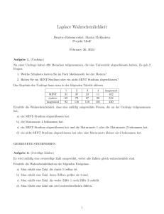 Laplace Wahrscheinlichkeit &Uuml;bungen
