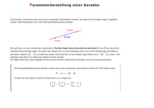 Parametrische Darstellung einer Geraden