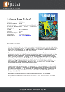 Labour Law Rules! 4th Ed. - South African Labour Law
