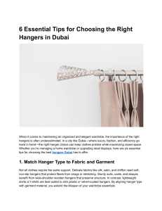 6 Essential Tips for Choosing Hangers in Dubai