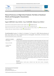 Musical Preferences of High School Students: Moods & Demographics