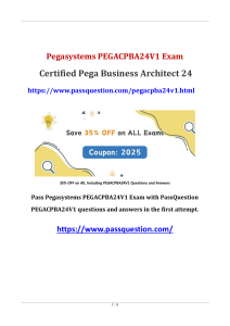 Certified Pega Business Architect 24 PEGACPBA24V1 PDF Questions