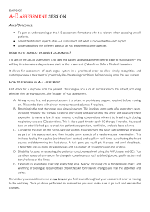 A-E Assessment Session: Guide to ABCDE Patient Assessment
