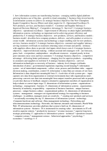 Information Systems: Transforming Business & Strategic Objectives