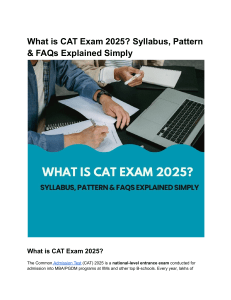 CAT Exam 2025: Syllabus, Pattern, Eligibility & Prep Strategy Guide