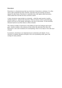 Electrolysis: Chemical Process, Setup, Examples & Industrial Uses