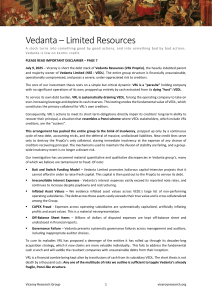 Vedanta Resources: Financial Unsustainability & Alleged Fraud Analysis
