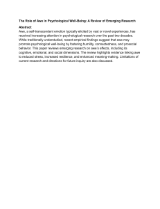 Awe in Psychological Well-Being: Emerging Research Review Abstract