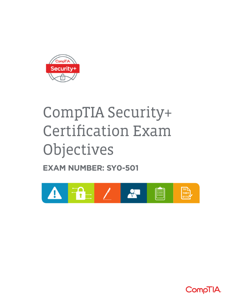 CompTIA Security+ SY0-501 Exam Objectives