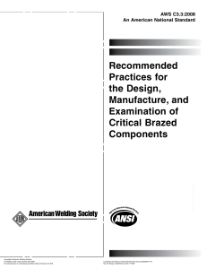 Pr&aacute;ticas Recomendadas AWS C3.3:2008 para Componentes Soldados Cr&iacute;ticos