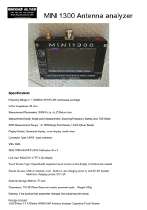 MINI 1300 Antenna Analyzer User Manual: Specifications & Features