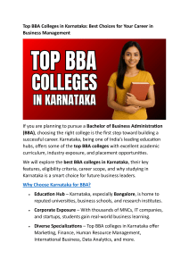 Top BBA Colleges in Karnataka: Your Guide to Business Management Careers