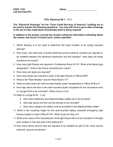 CNST 1120 Electrical Drawings Lab Exercise #13: Building Systems