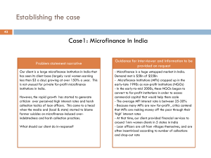 Microfinance in India Case Study: Business Strategy & Financial Analysis