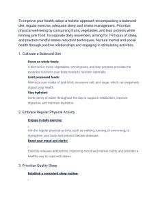 Holistic Health Guide: Diet, Exercise, Sleep & Stress Management