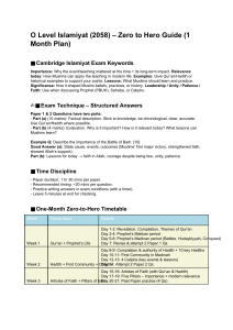 O Level Islamiyat (2058) 1-Month Zero to Hero Study Guide