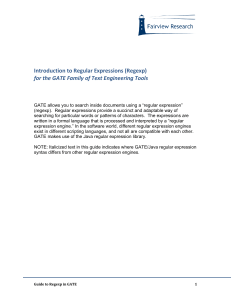 GATE Regular Expressions Guide: Java Regexp for Text Engineering