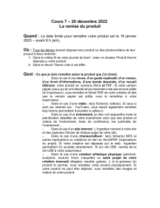 Directives de soumission de produit de cours